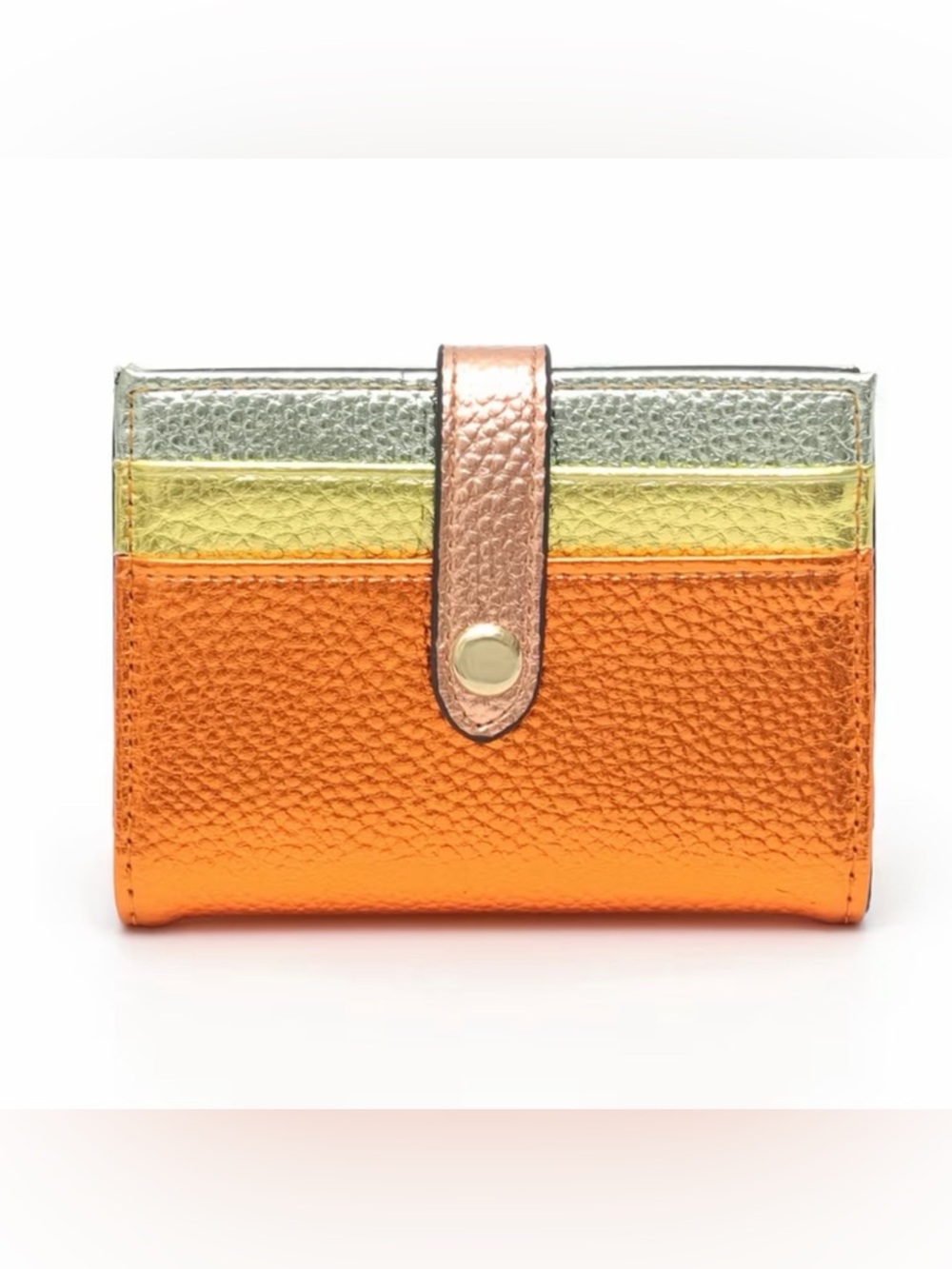 Macy's Metallic Orange, Gold and Silver Tricolor Women's Wallet